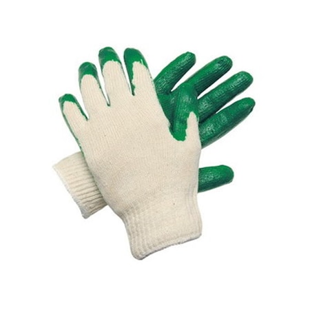 Eat-In Cotton Polyester 10 Gauge Latex Coated Palm & Fingertips Work Gloves, Green - Large-Medium EA2112331